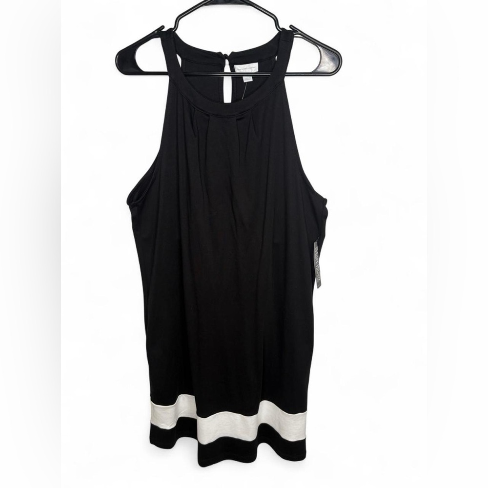 New York & Company Black and White Stripped Mini Dress